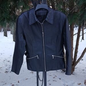 Wilson Women's  Leather Biker Jacket Sz M. BIKERCORE
